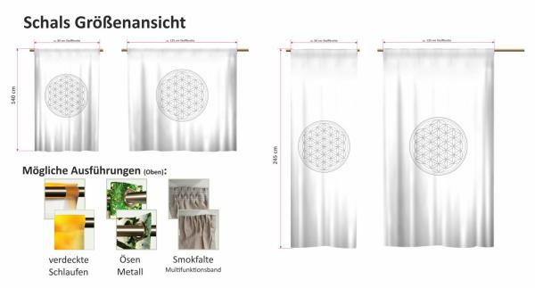 Dunkelgrau Schlaufenschal Blume des Lebens verschiedene Ausführungen